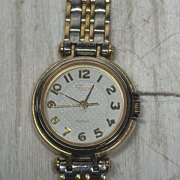 Vintage Timex Watch Womens Stainless Steel Silver Gold Water Resistant Quartz 68 - Picture 6 of 12